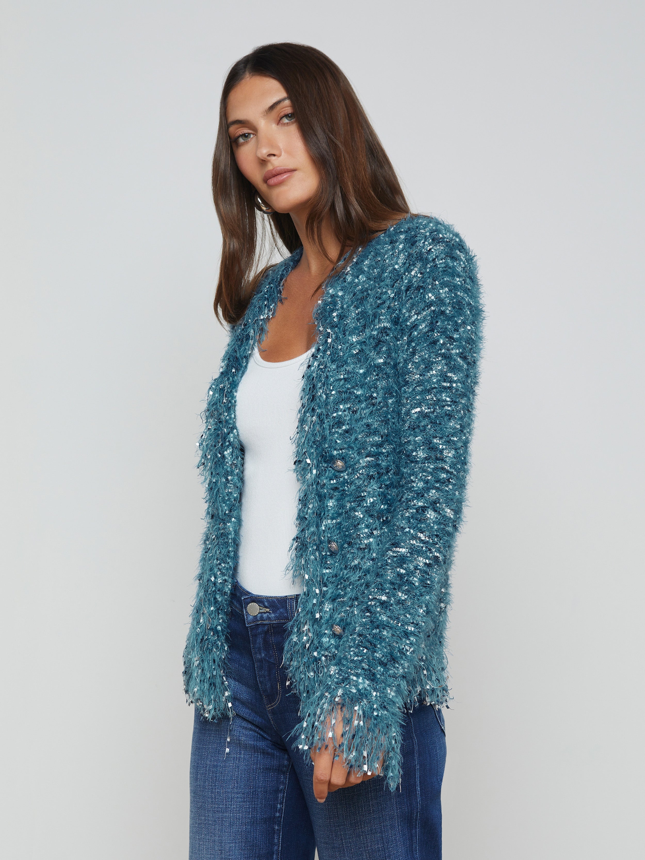 Azure Fringe Cardigan Blazer - 4