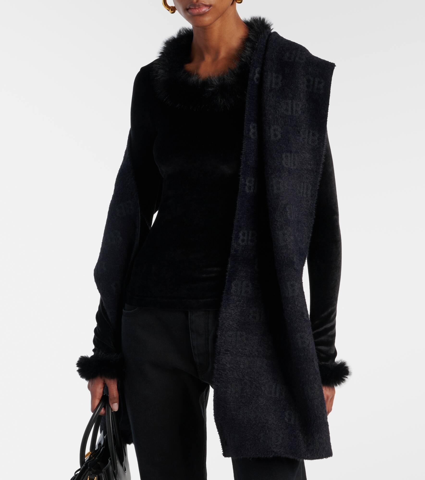 BB wool-blend scarf - 3