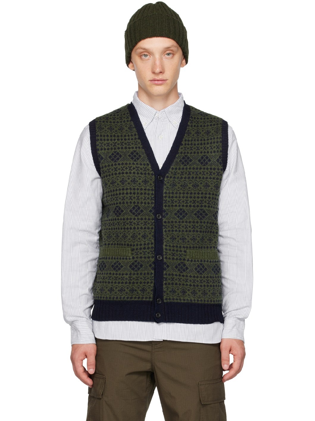 Green Buttoned Vest - 1