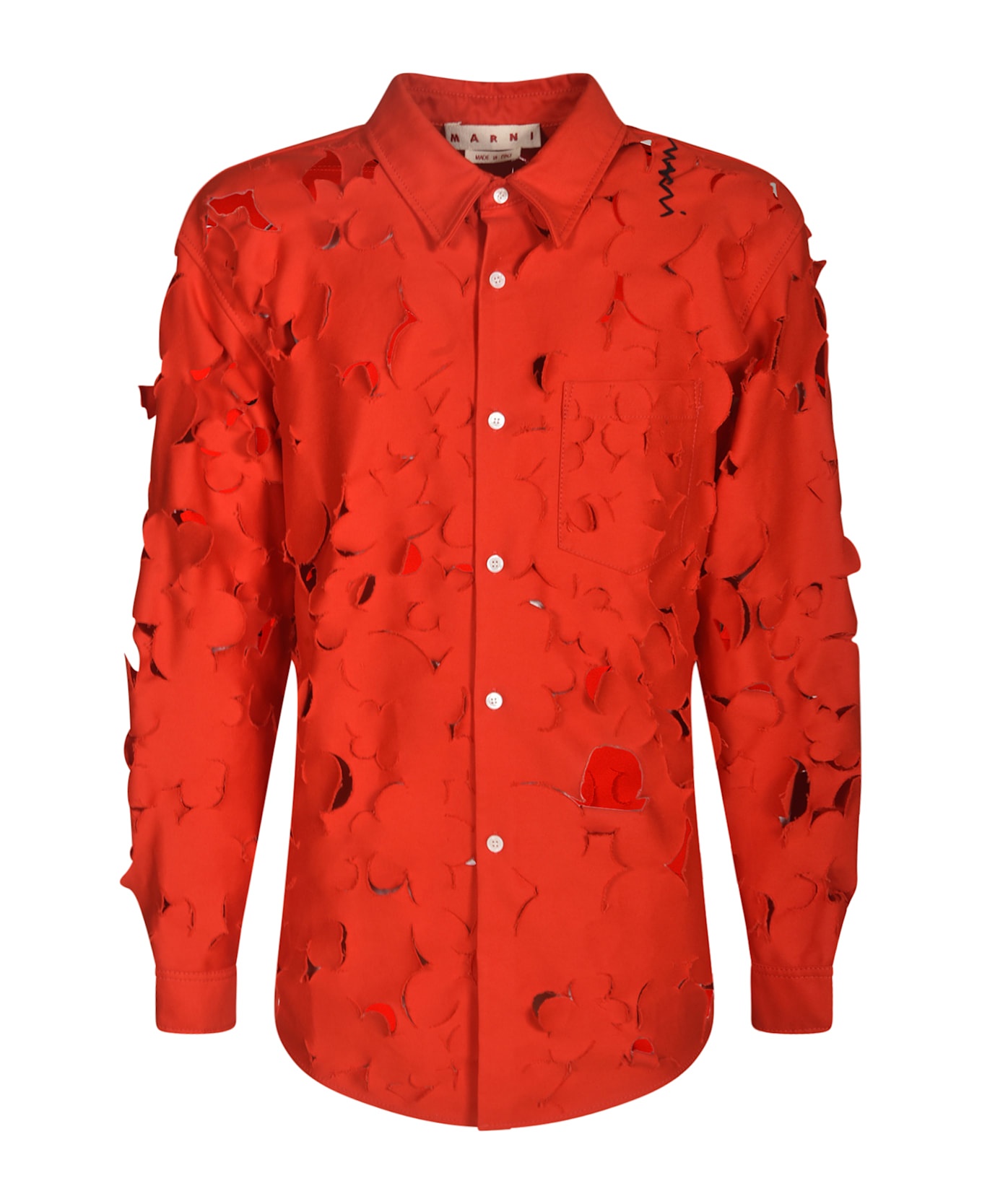 Cut-out Detail Slim Shirt - 1