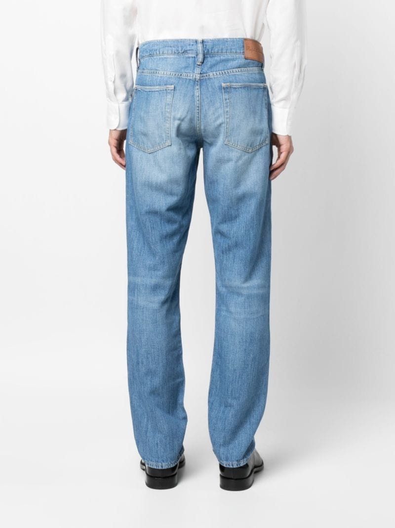 stonewashed straight-leg jeans - 4