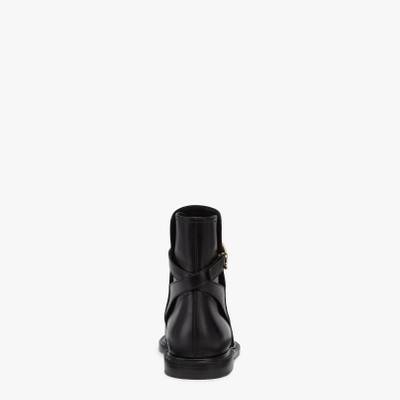 FENDI Black leather low-heel boots outlook