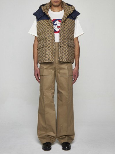 GUCCI Quilted GG cotton-blend down vest outlook