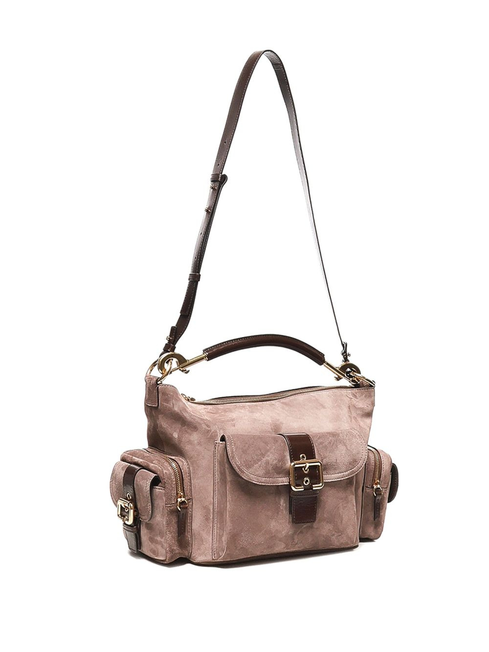 suede buckle cross-body bag - 3