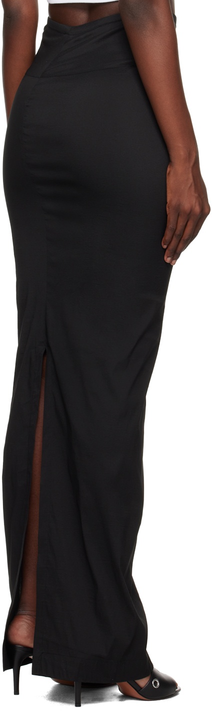 Black Vented Maxi Skirt - 6