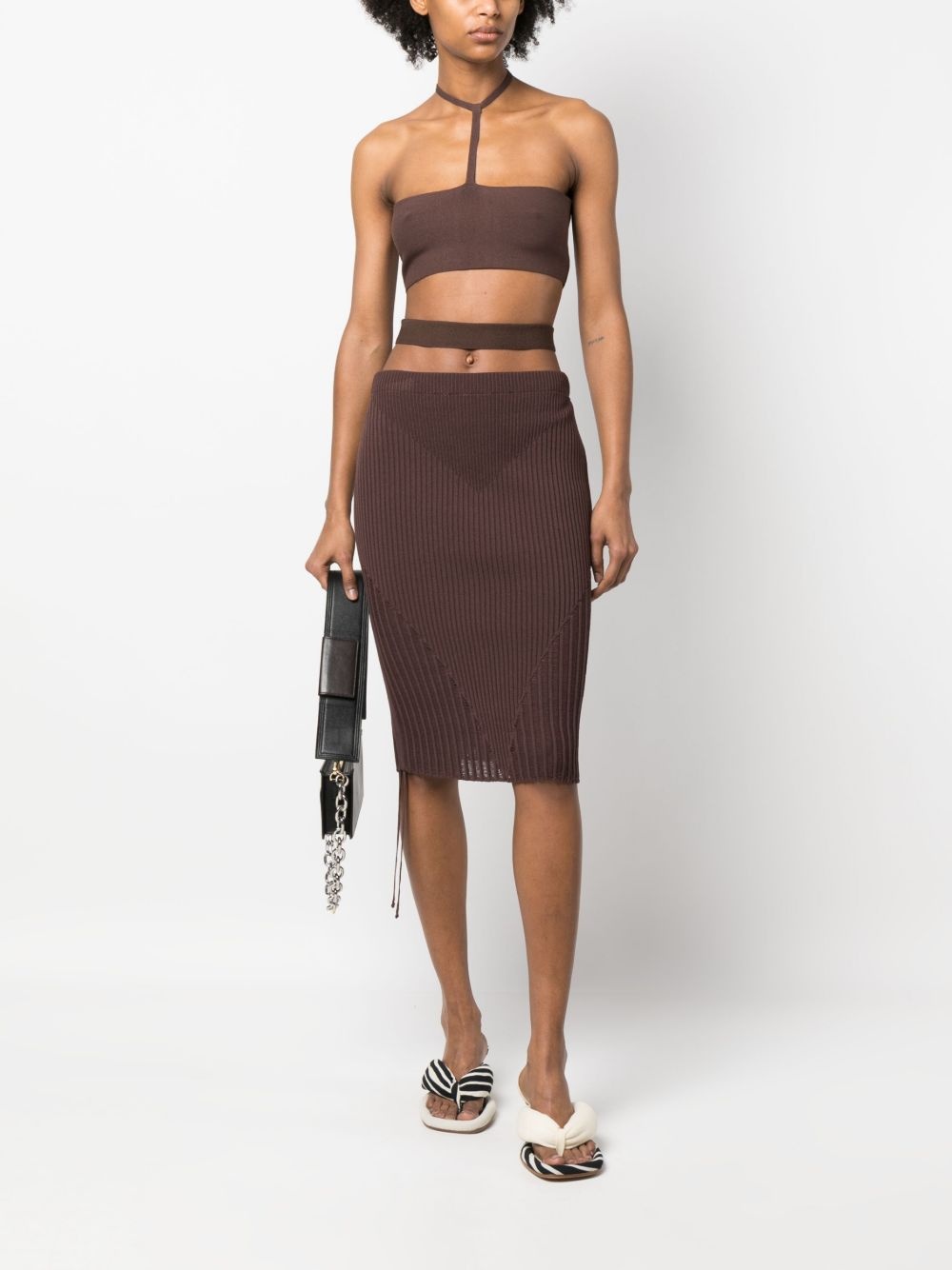 ribbed-knit pencil skirt - 2