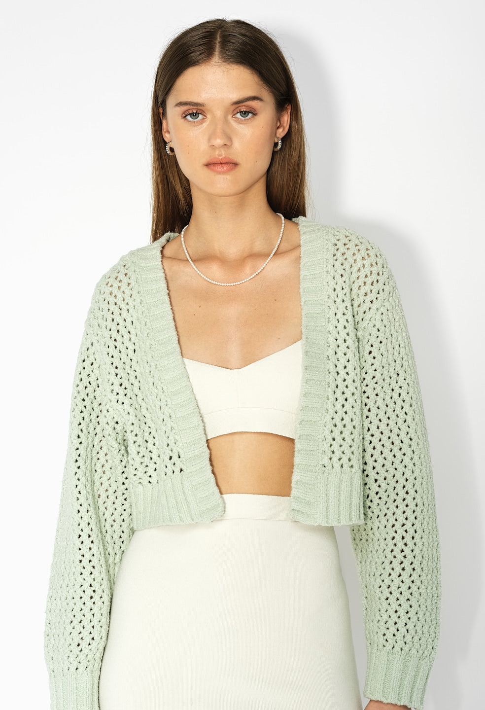 FOAM BOUCLE CROPPED CARDIGAN - 4