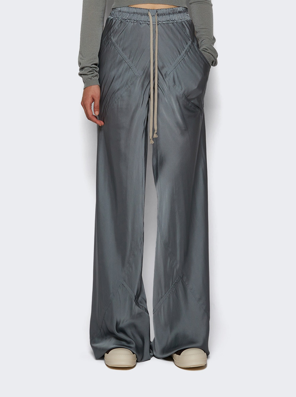 Drawstring Bias Pants Washed Indigo - 2