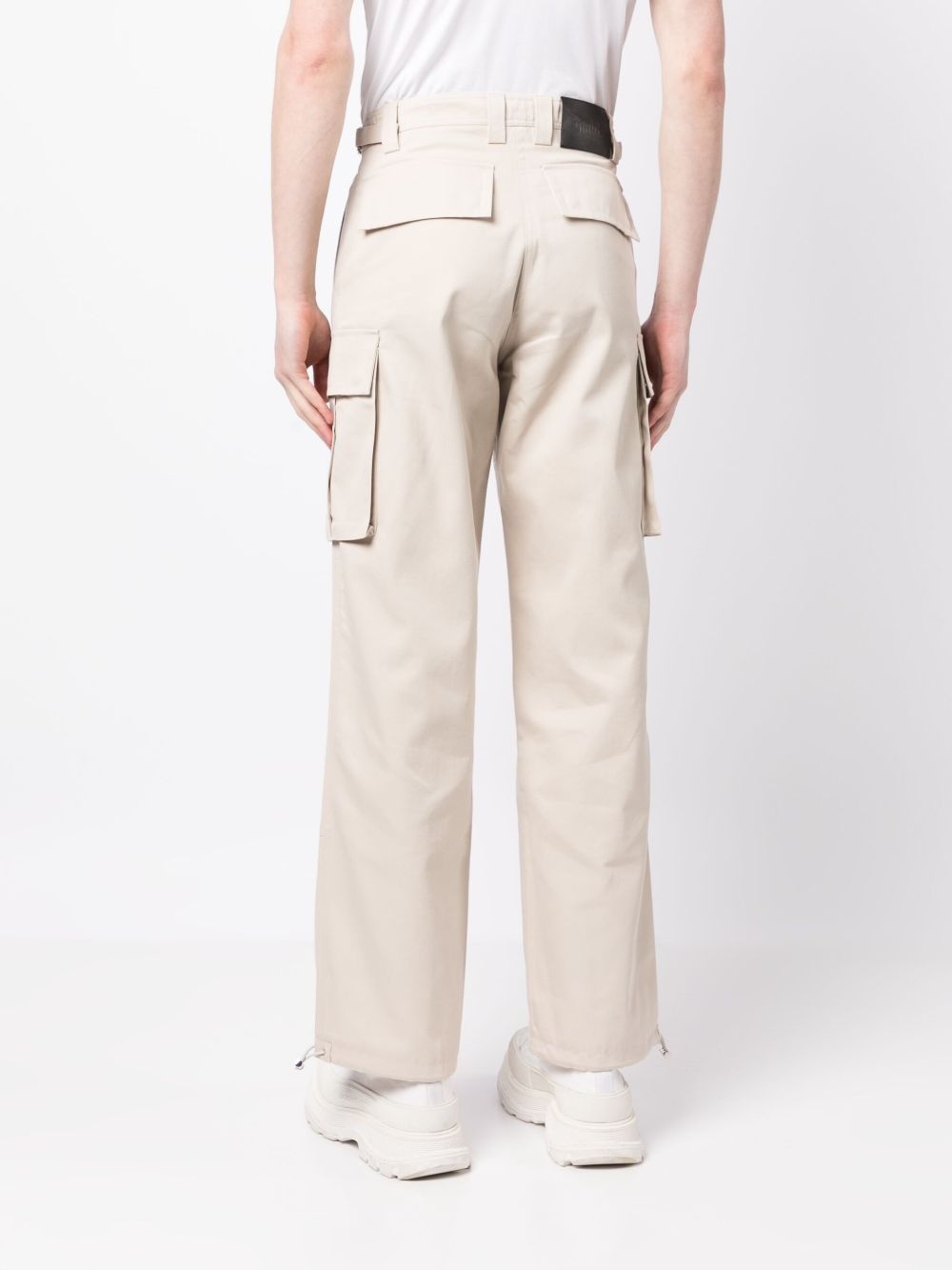 logo-patch chino trousers - 4
