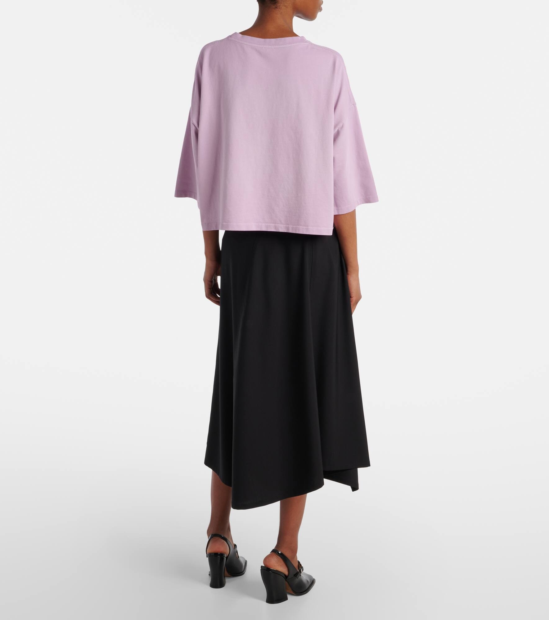 Cropped cotton jersey T-shirt - 3