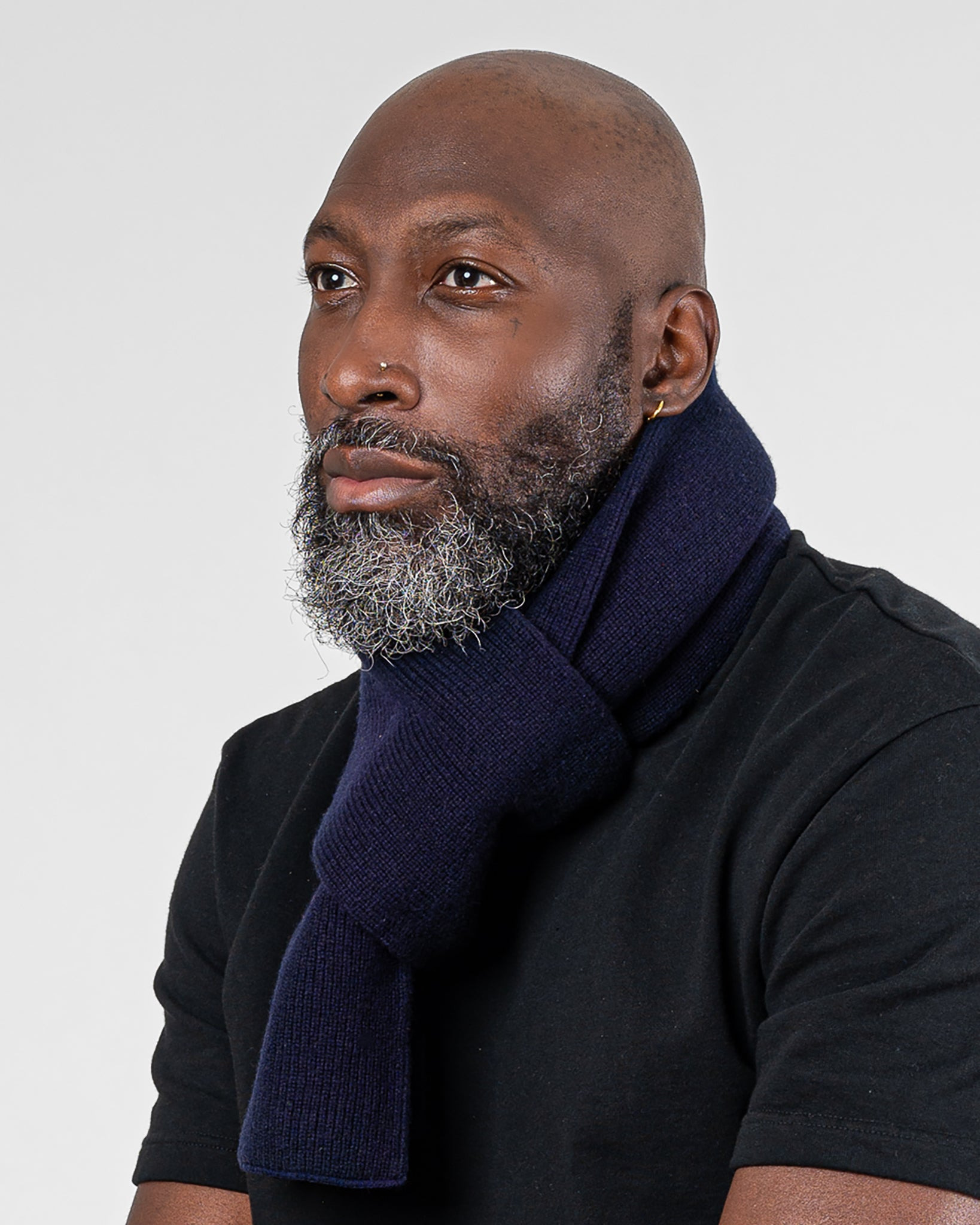 ROT-5128-NAV ROTOTO - Merino Lambswool Scarf - Navy Blue - 2