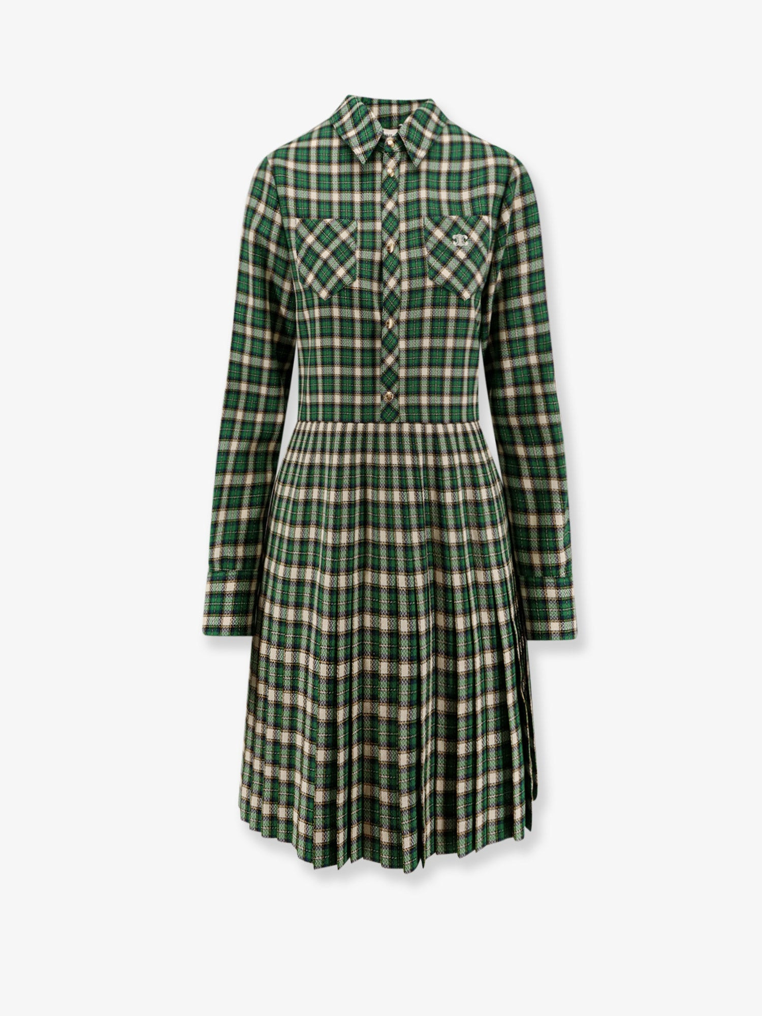 TARTAN WOOL MINI DRESS - 1
