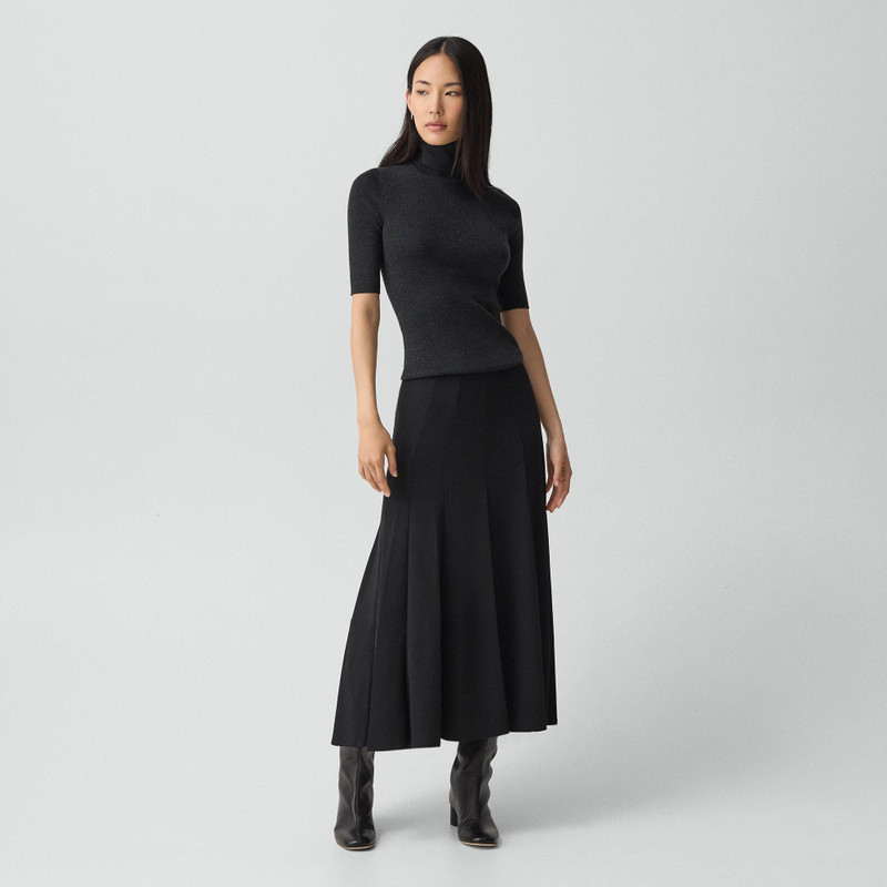 Theory Leenda Short-Sleeve Turtleneck in Regal Wool outlook