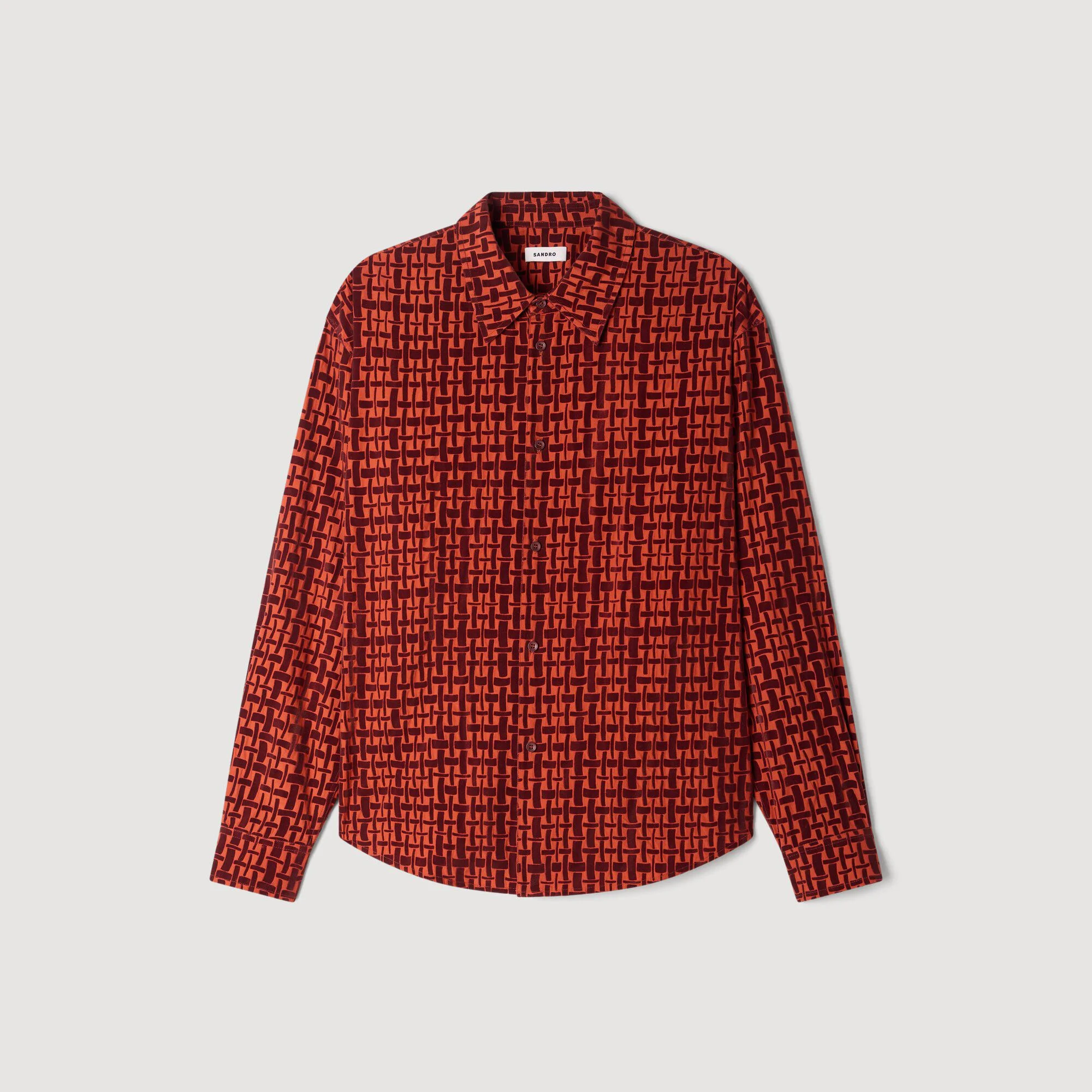 SHIRT WITH VELVET FLOCKING - 1