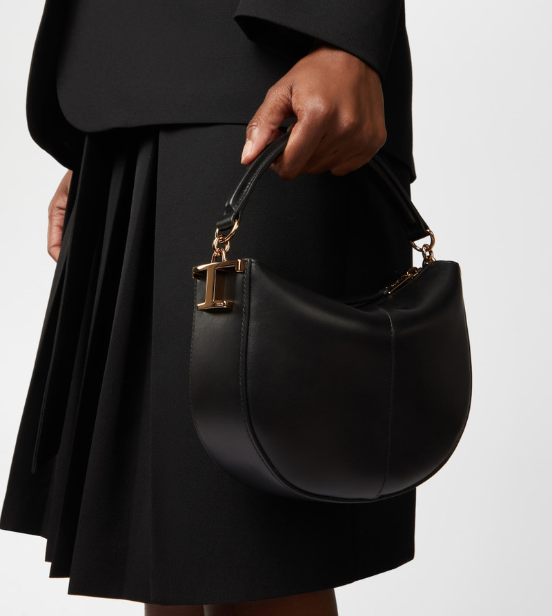 Tod's TOD'S T CASE HOBO BAG IN LEATHER MINI - BLACK outlook