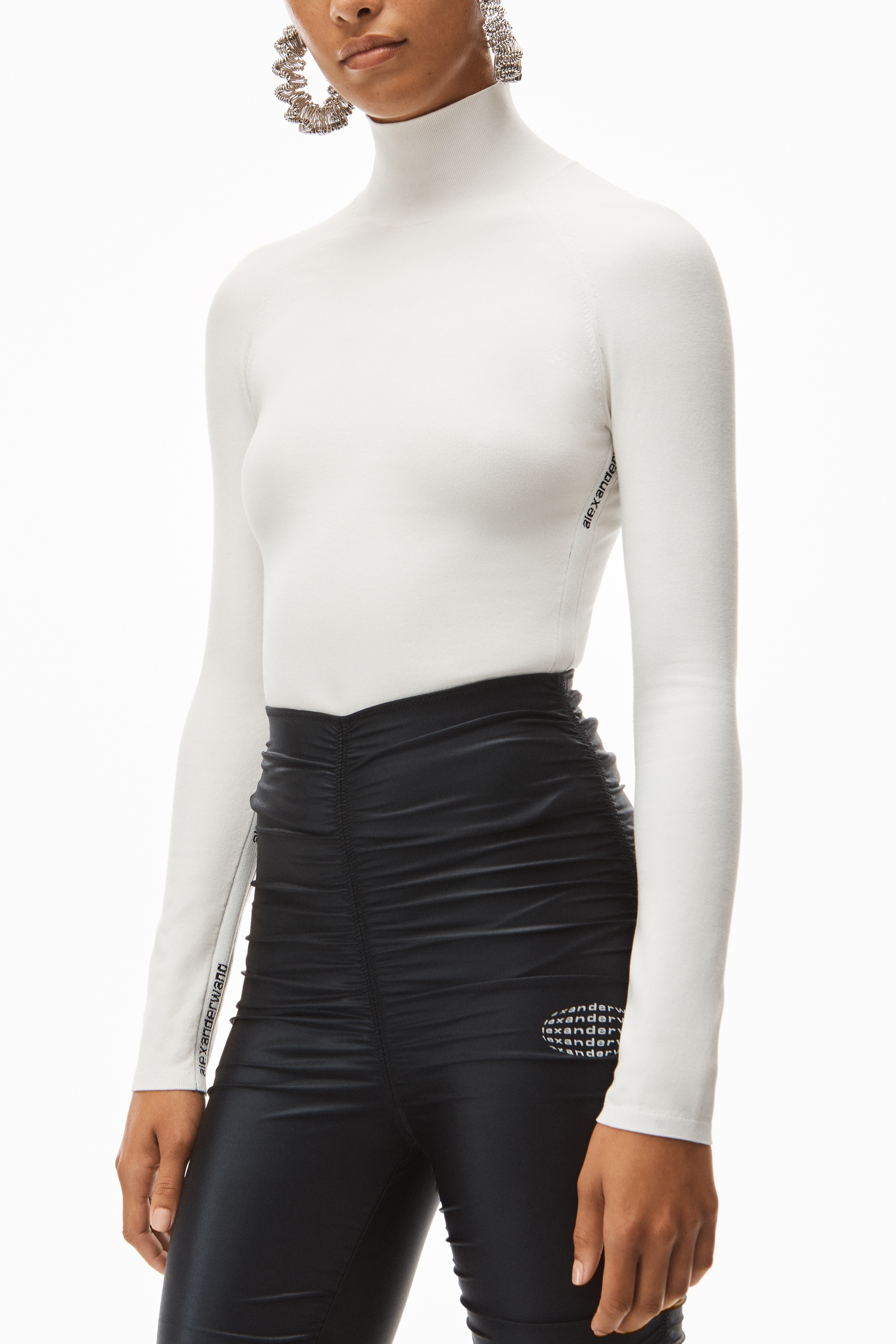 LOGO TURTLENECK IN STRETCH VISCOSE - 3