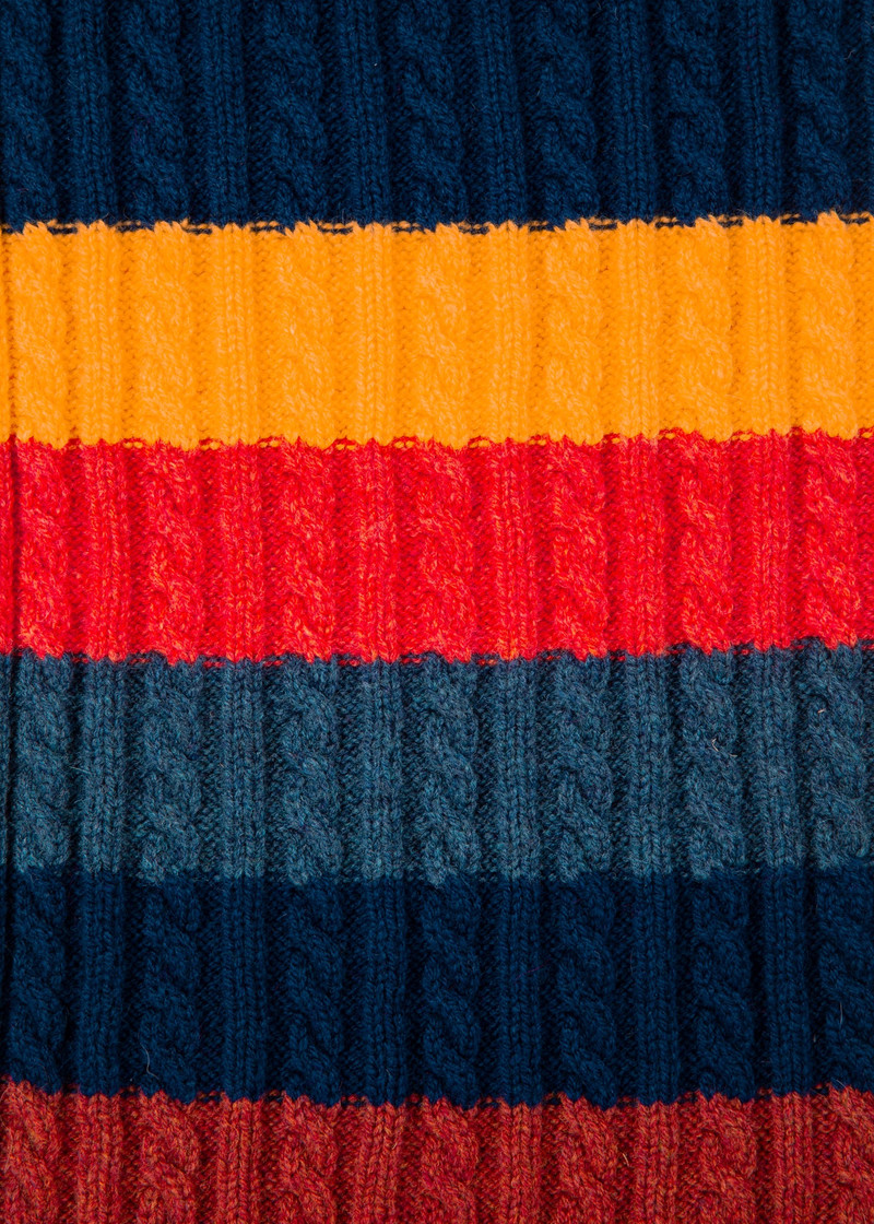 'Artist Stripe' Cable Knit Scarf 3