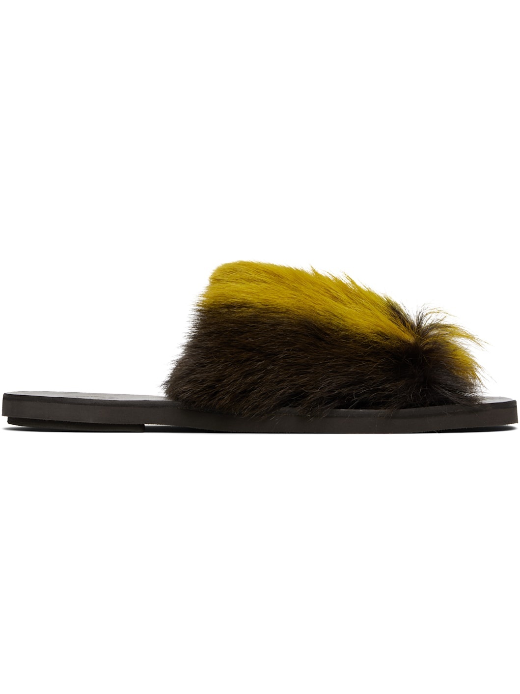 Brown & Yellow Open Toe Sandals - 1