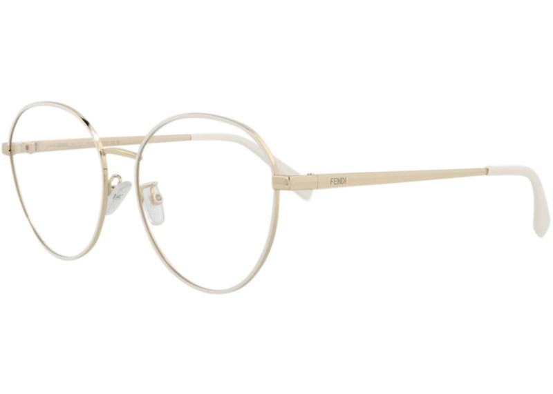 FENDI Fendi Round-Frame Acetate Optical Frames Gold Gold Transparent (FE50008U-54-033) outlook
