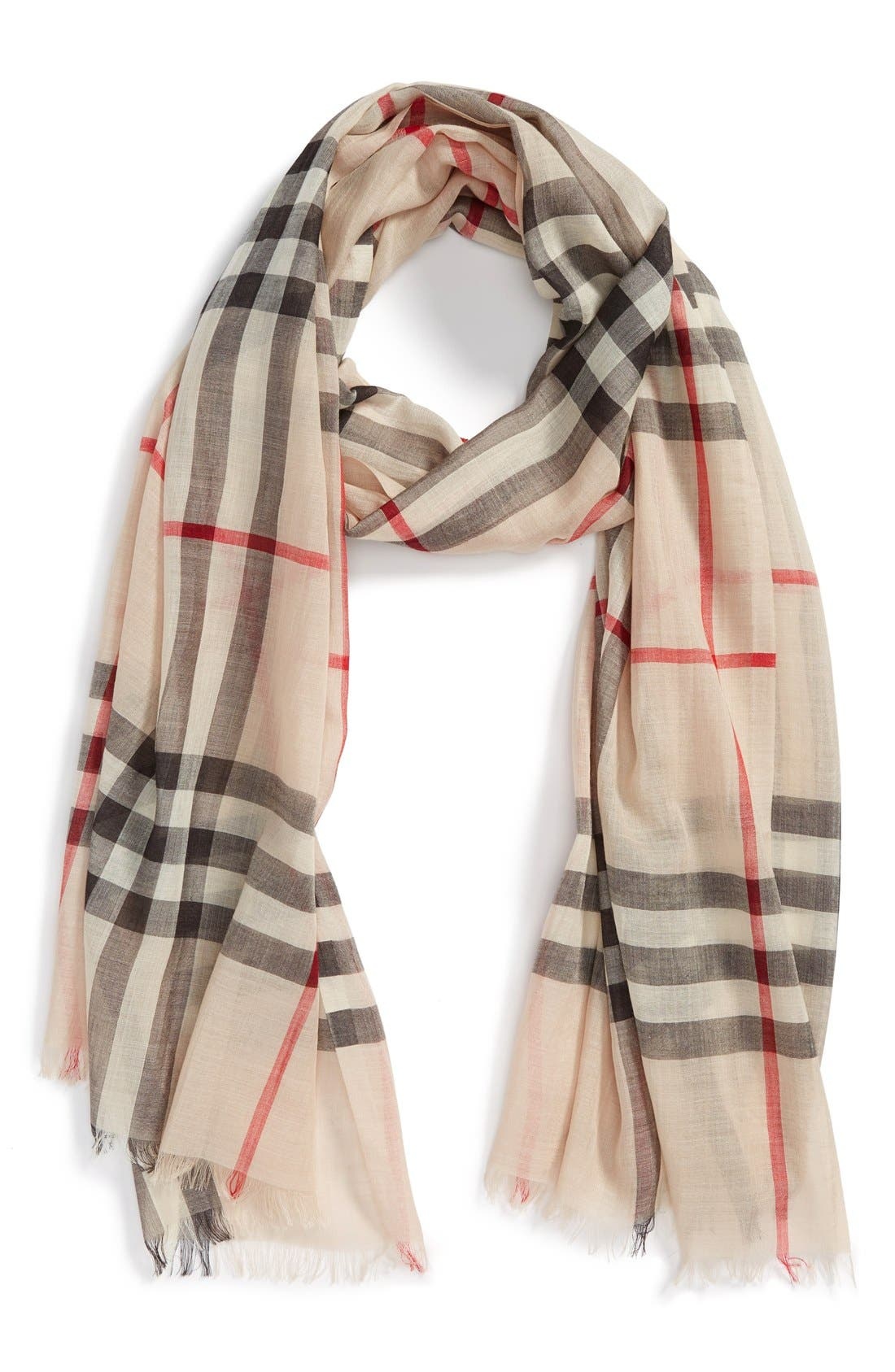 Giant Check Print Wool & Silk Scarf - 7