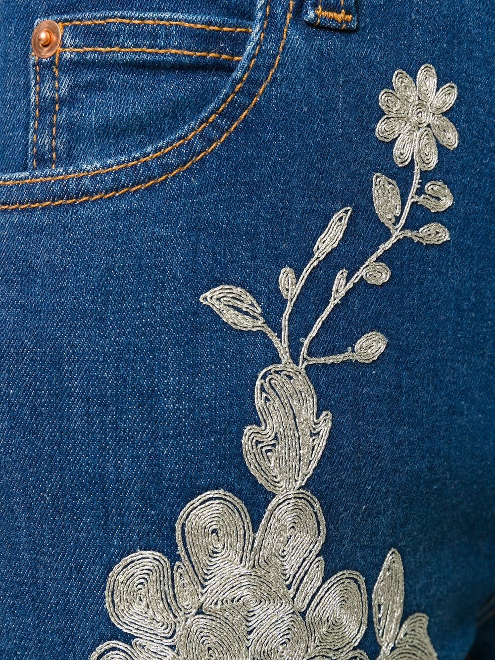 embroidered skinny jeans - 5