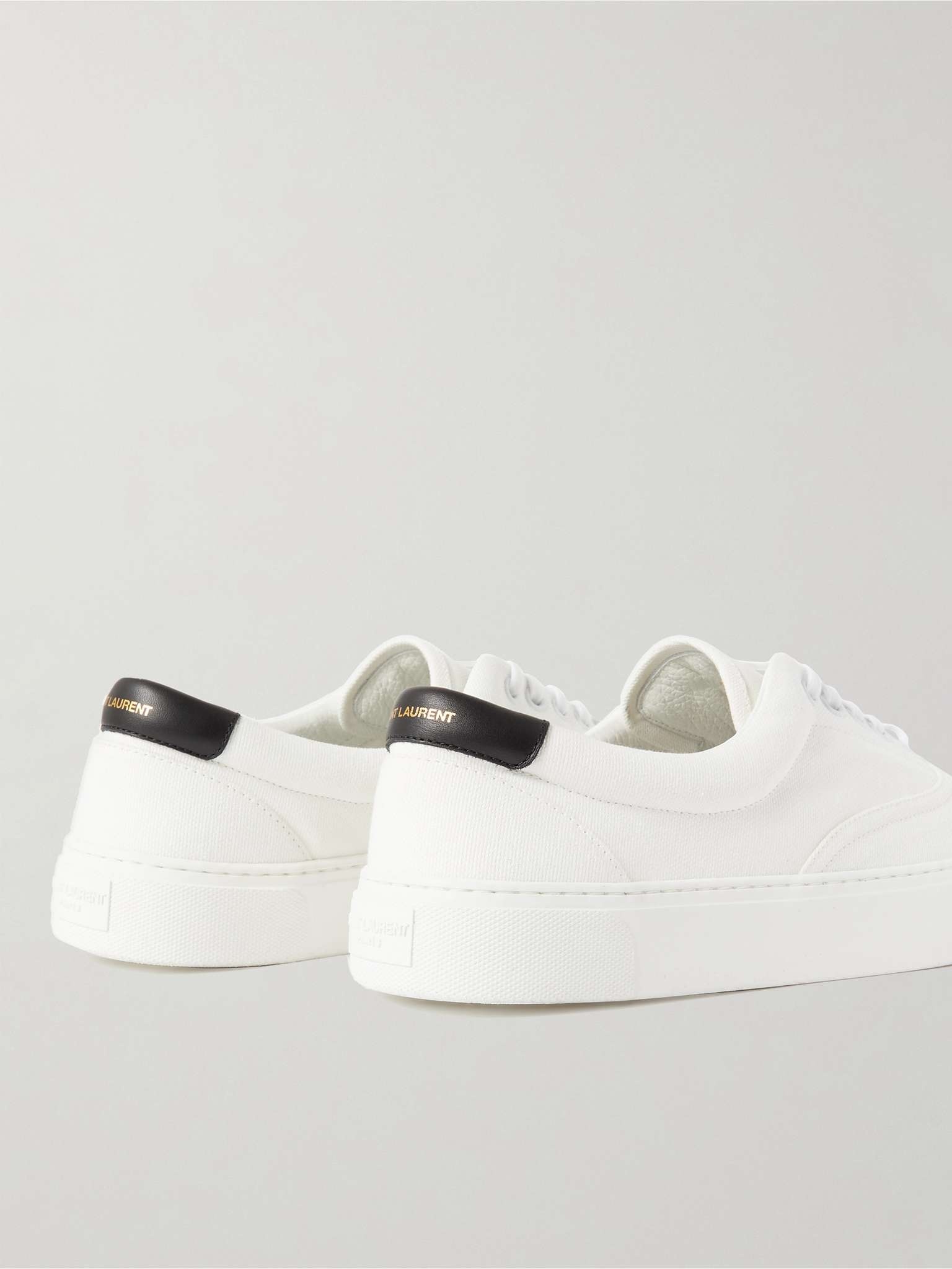 Venice Leather-Trimmed Cotton-Canvas Sneakers - 5