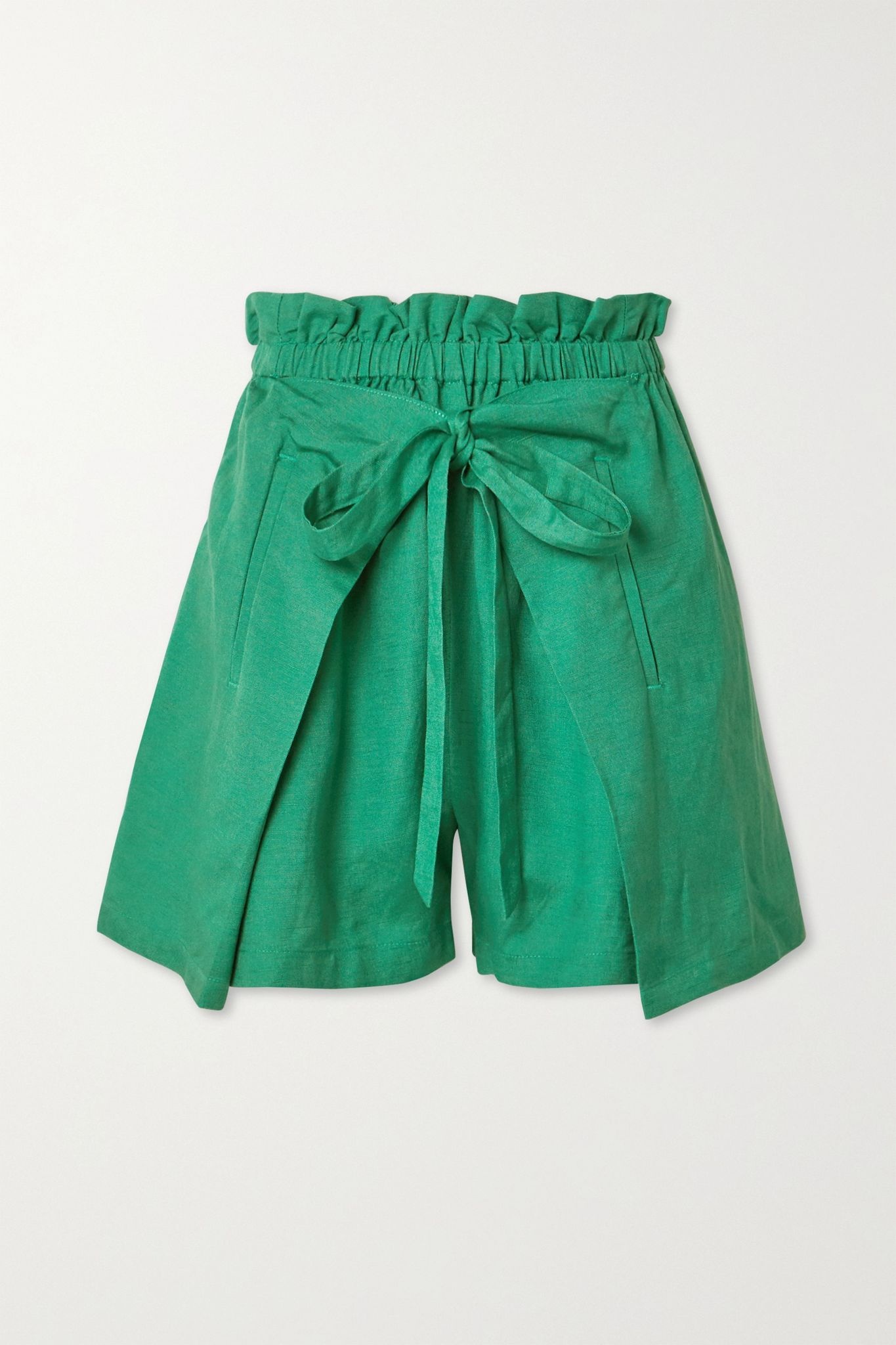 Campbell tie-front linen shorts - 1