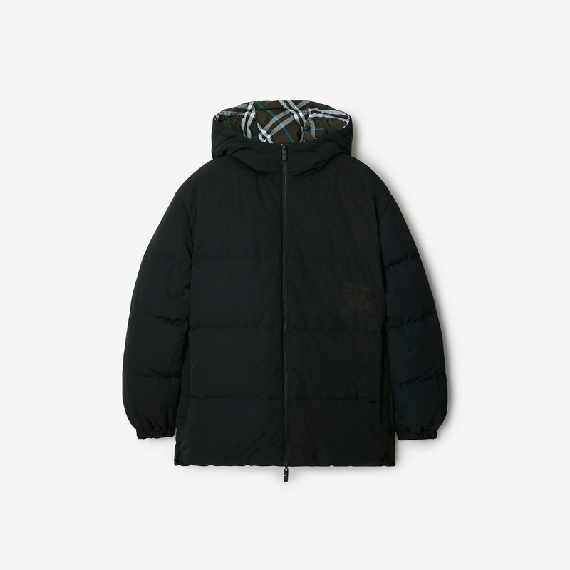 Reversible Check Nylon Puffer Jacket 7