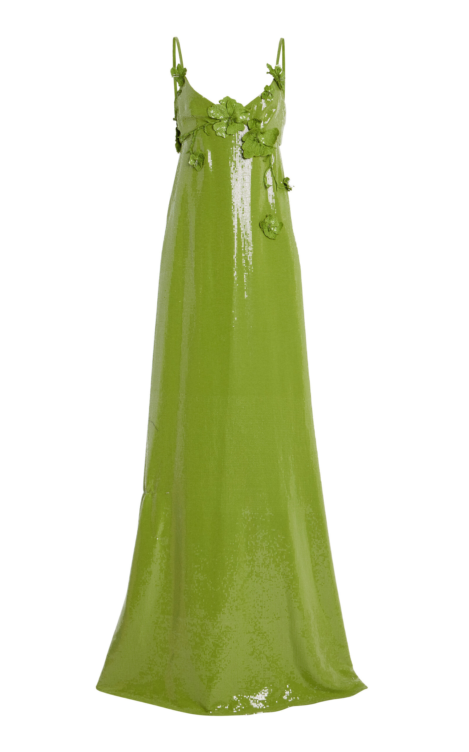 Embellished Sequined Jersey Gown green - 1