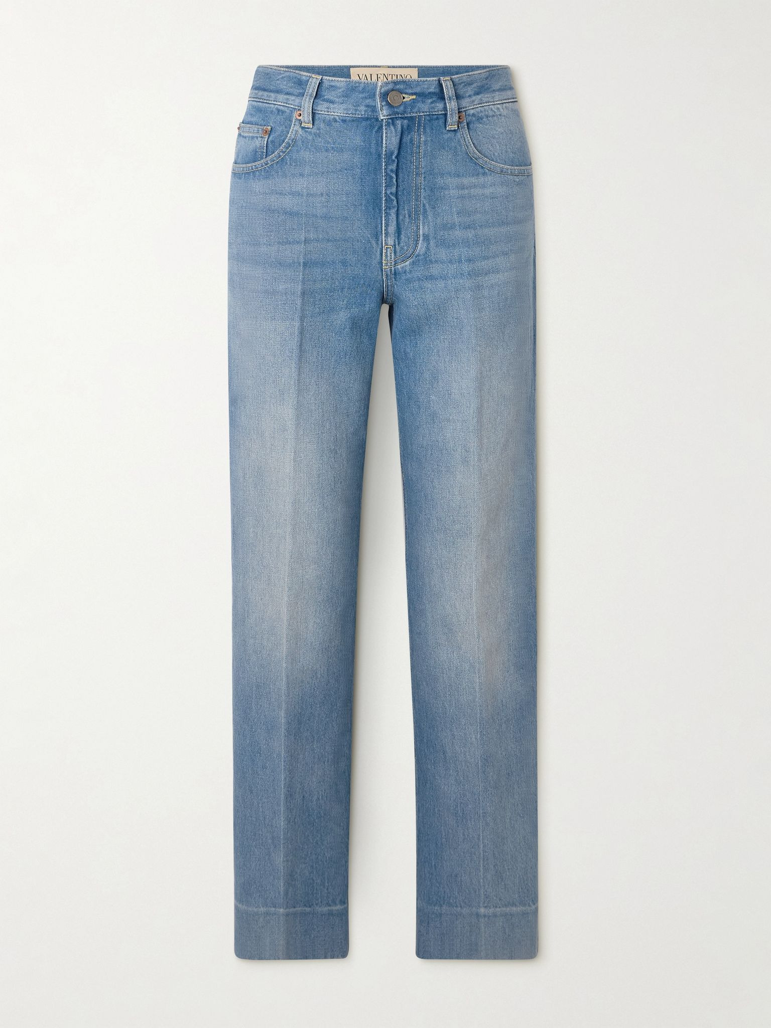 Mid-rise straight-leg jeans Light denim - 1
