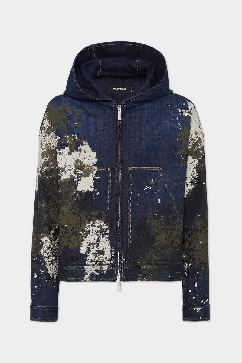 DARK URBAN CAMO WASH WORKWEAR ZIPPED JACKET 1