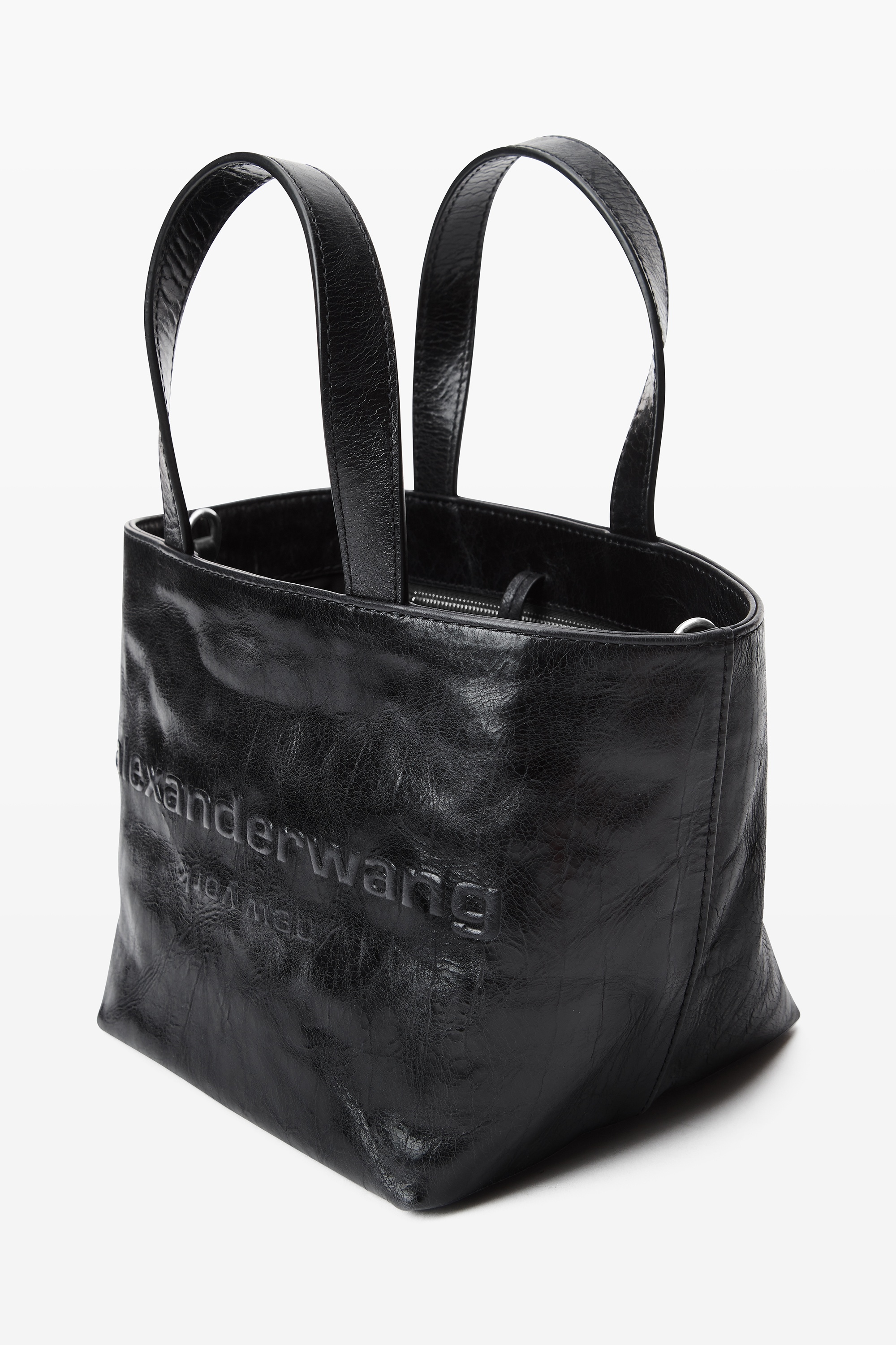 Punch Small Tote in Crackle Patent Leather - 2