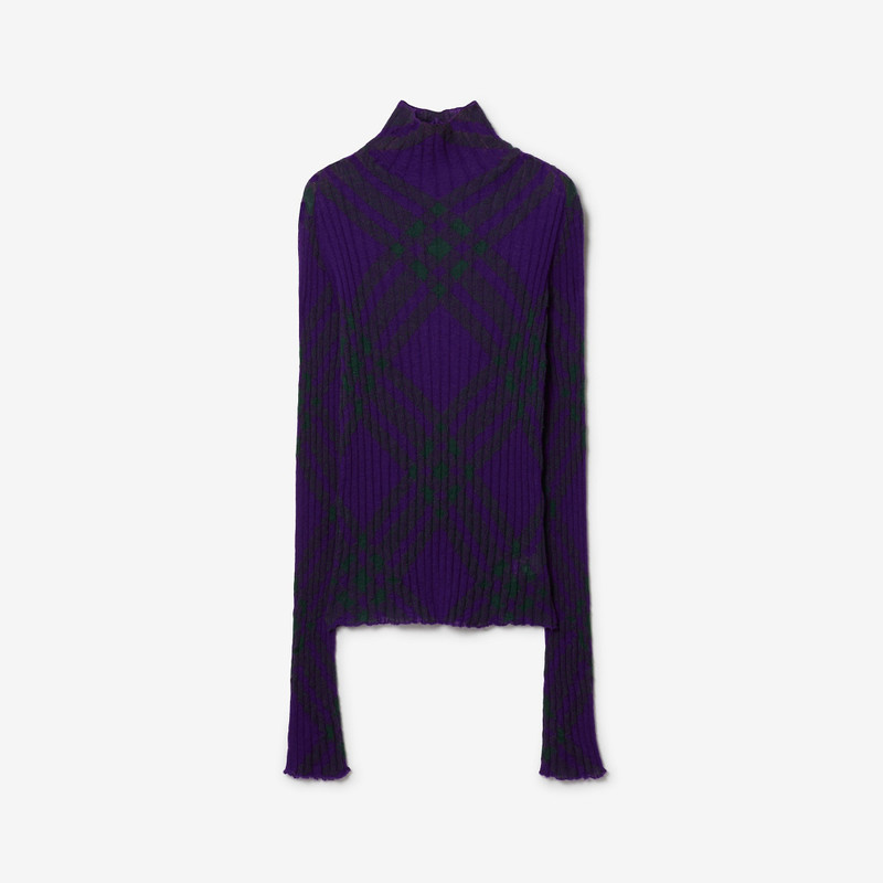 Check Mohair Blend Turtleneck Sweater 1
