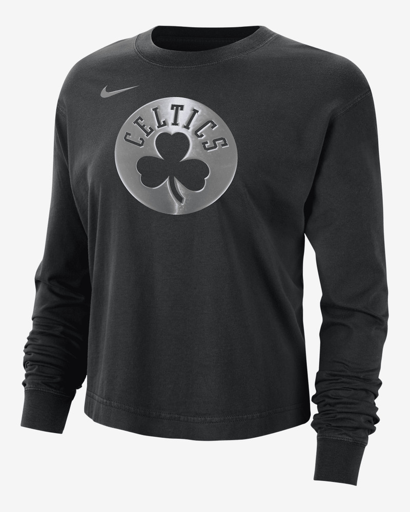 Boston Celtics Courtside Women's Nike NBA Shine Boxy Long-Sleeve T-Shirt 1