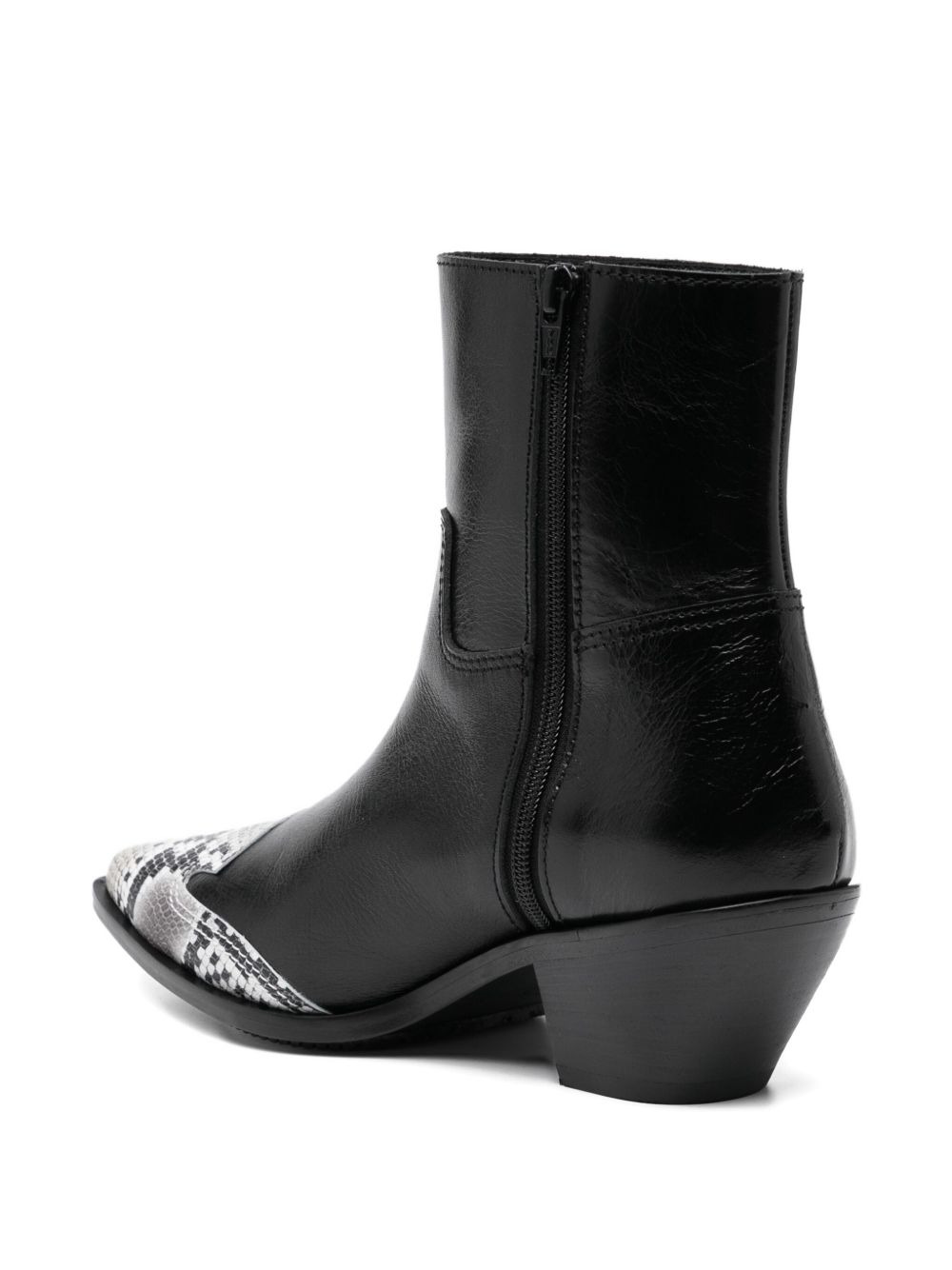 50mm snakeskin-toe leather boots - 3