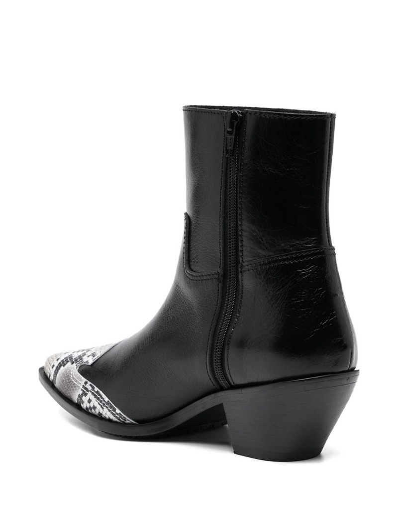50mm snakeskin-toe leather boots 3
