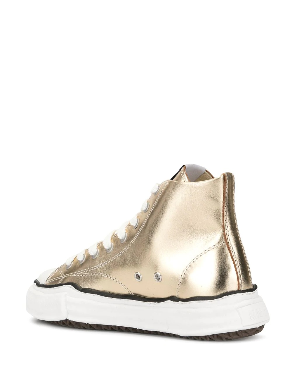 hi-top metallic sneakers - 3