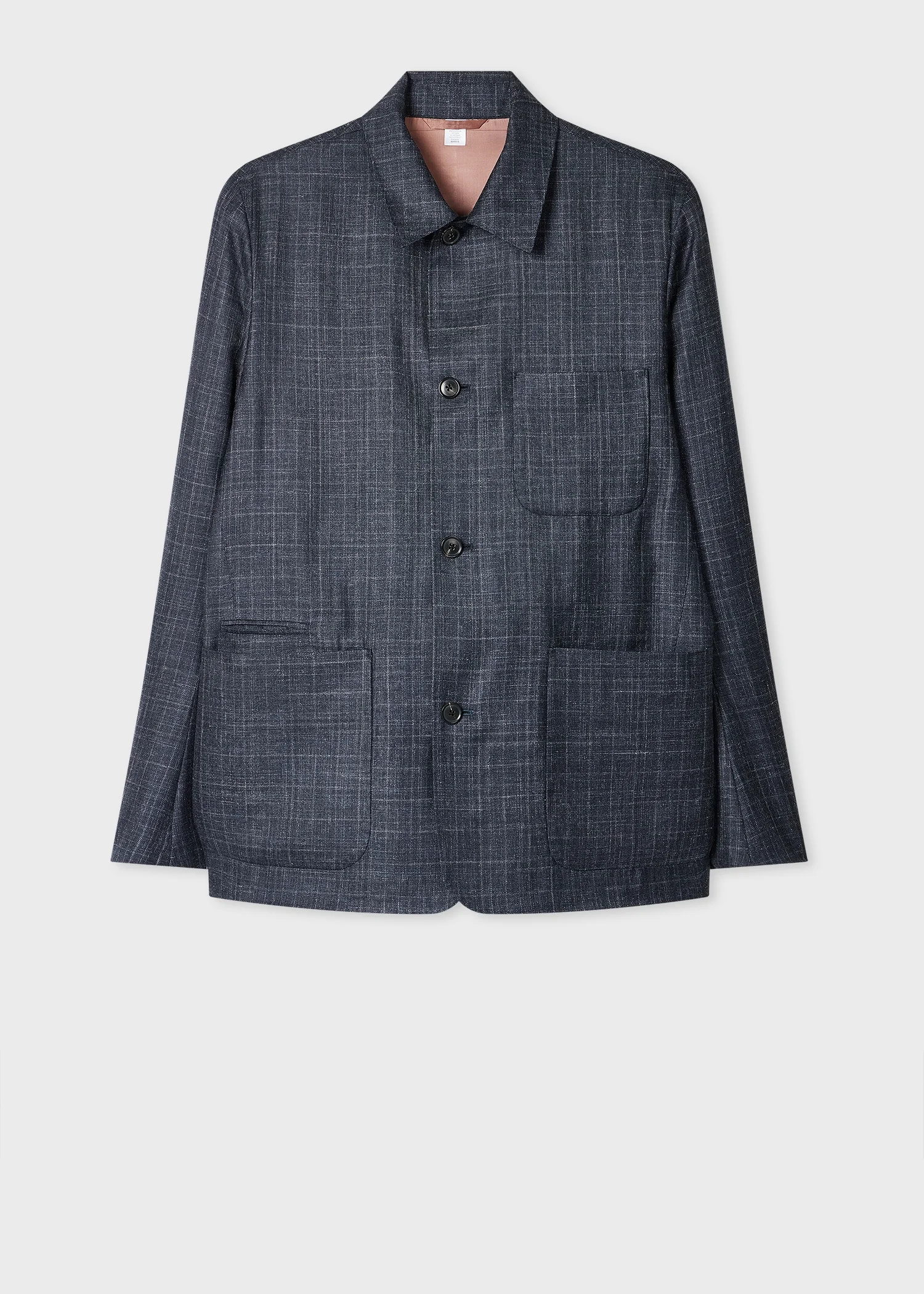 Navy Wool-Silk Work Jacket - 1