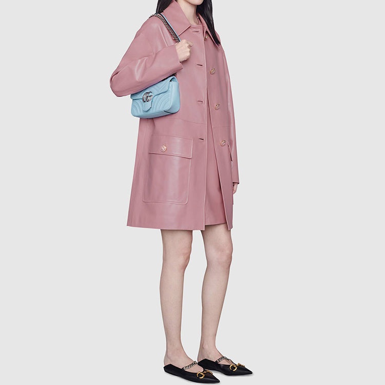 (WMNS) Gucci GG Marmont Mini Bag 'Pastel Blue' 446744-DTDIP-4928 - 9