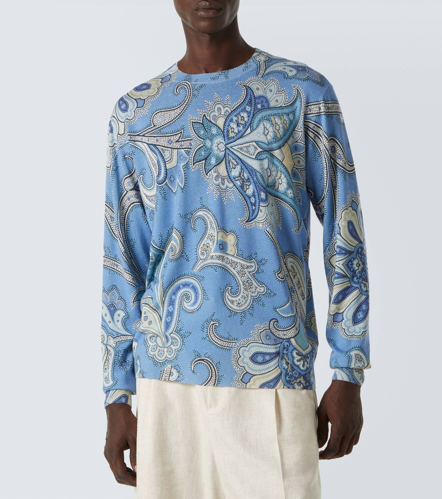 Paisley silk and cashmere sweater - 3