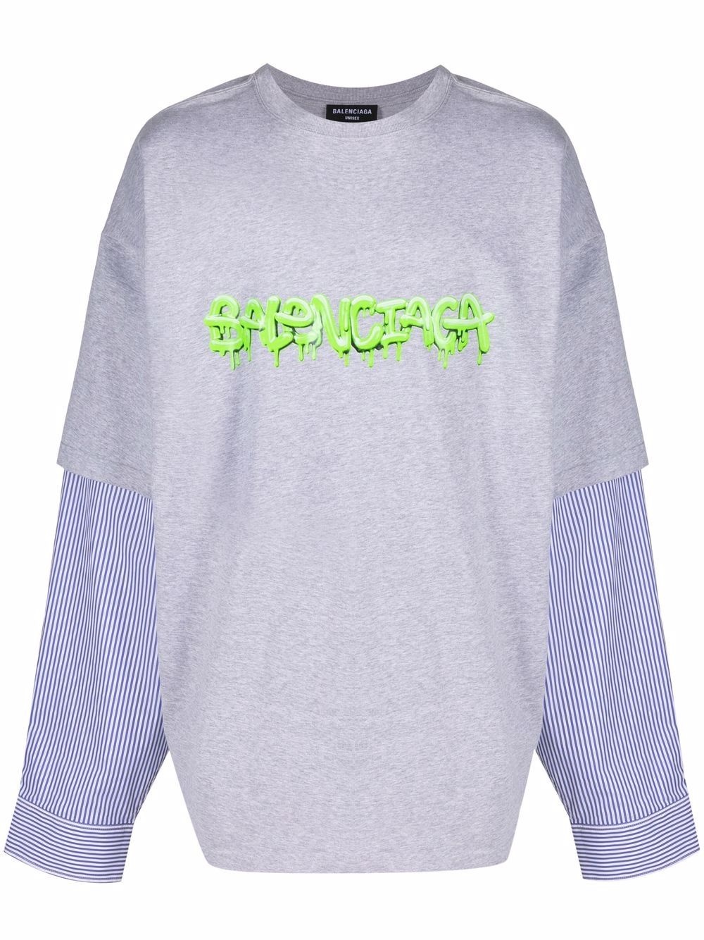 slime logo layered sleeve T-shirt - 1