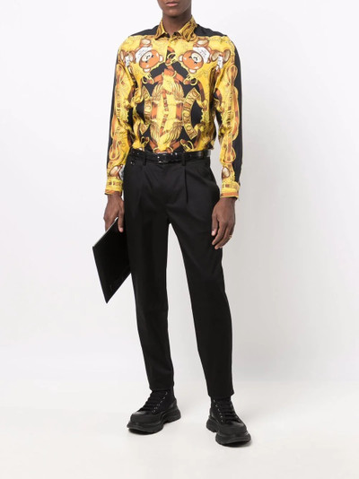 Moschino bear-motif silk shirt outlook