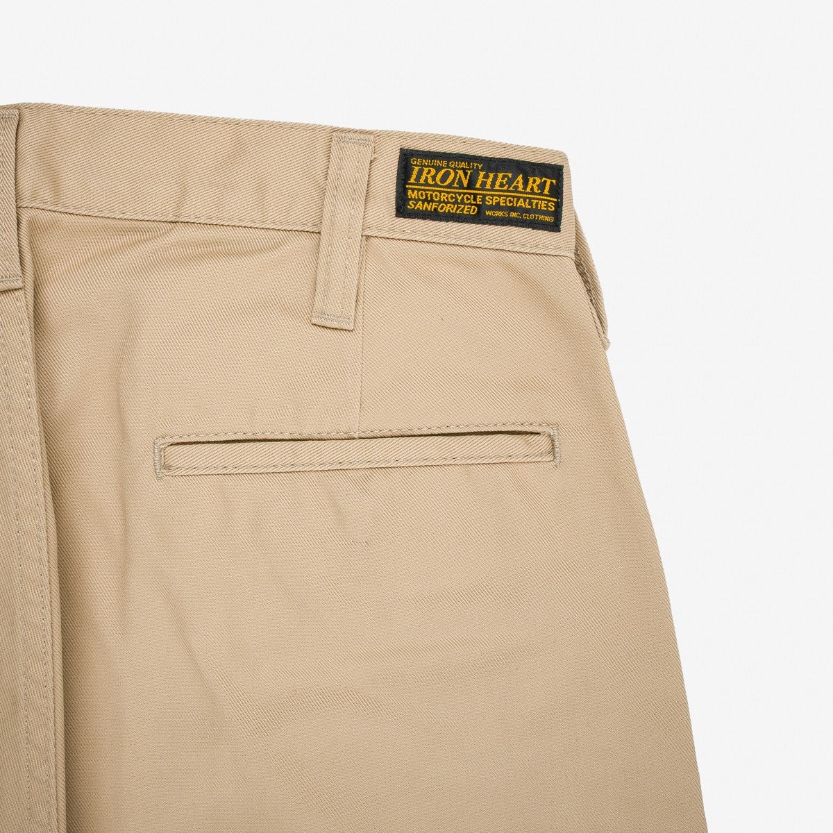 IH-721-KHA 9oz Mercerised Selvedge Cotton Slim Tapered Chinos Khaki - 3