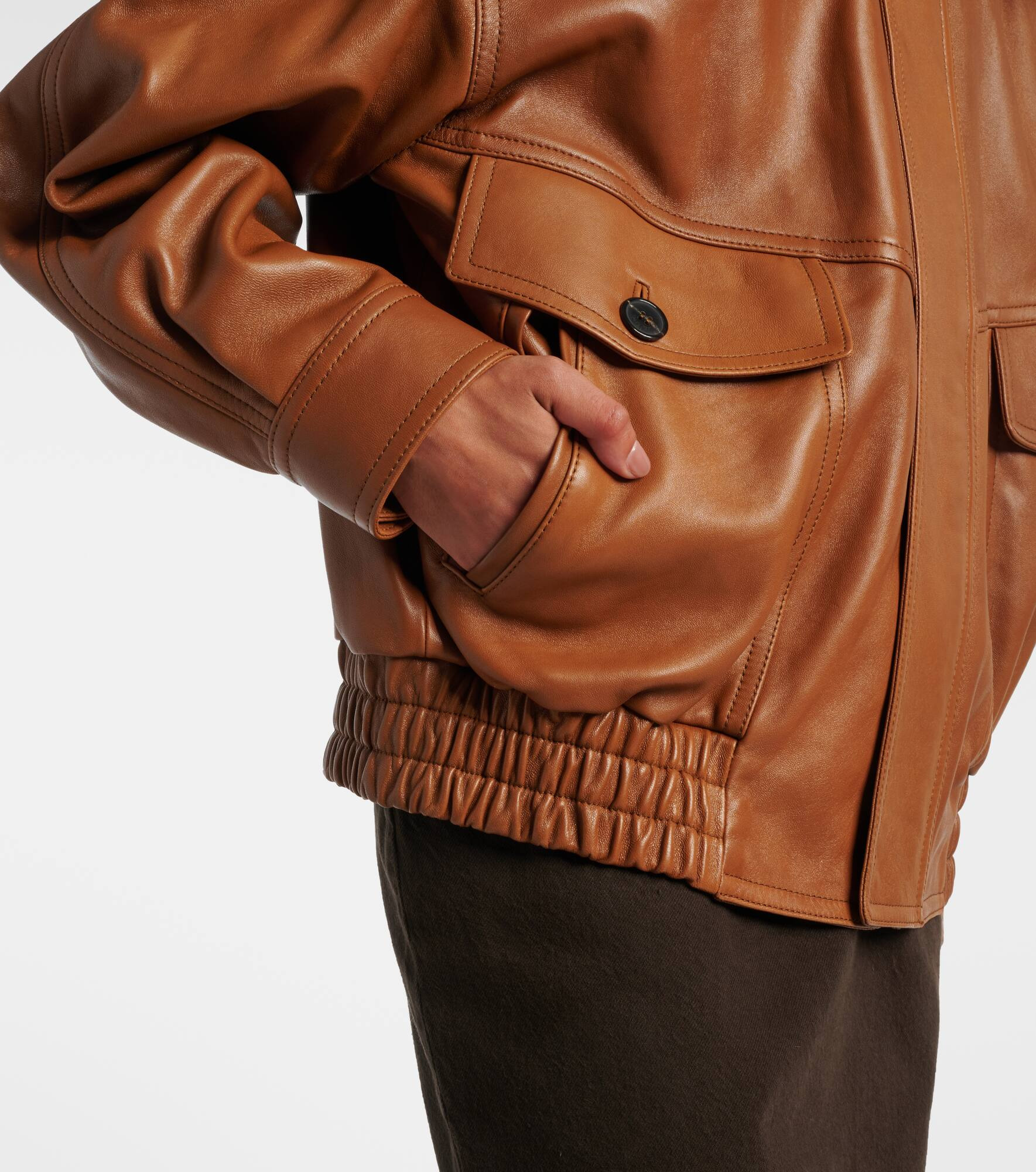 Oversized leather jacket - 5