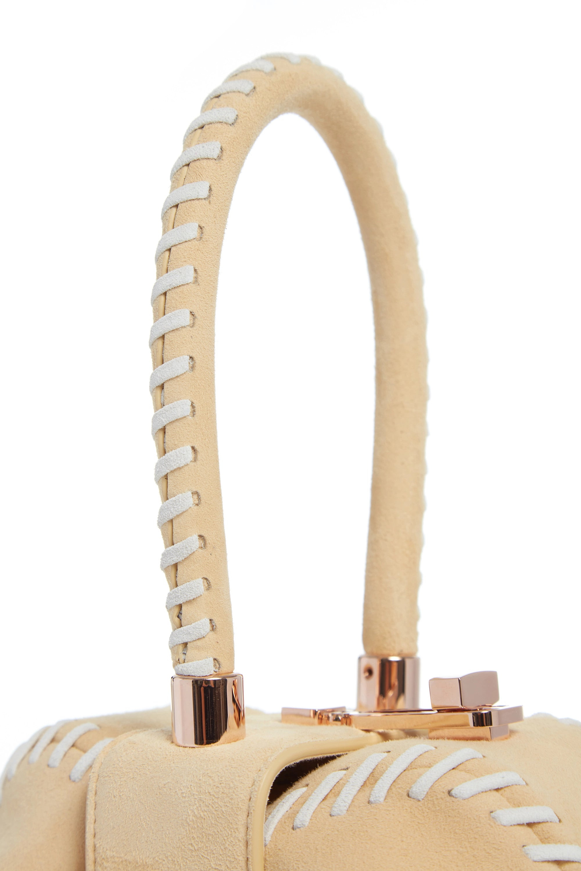 Whipstitch Demi Bag in Nude Suede - 4