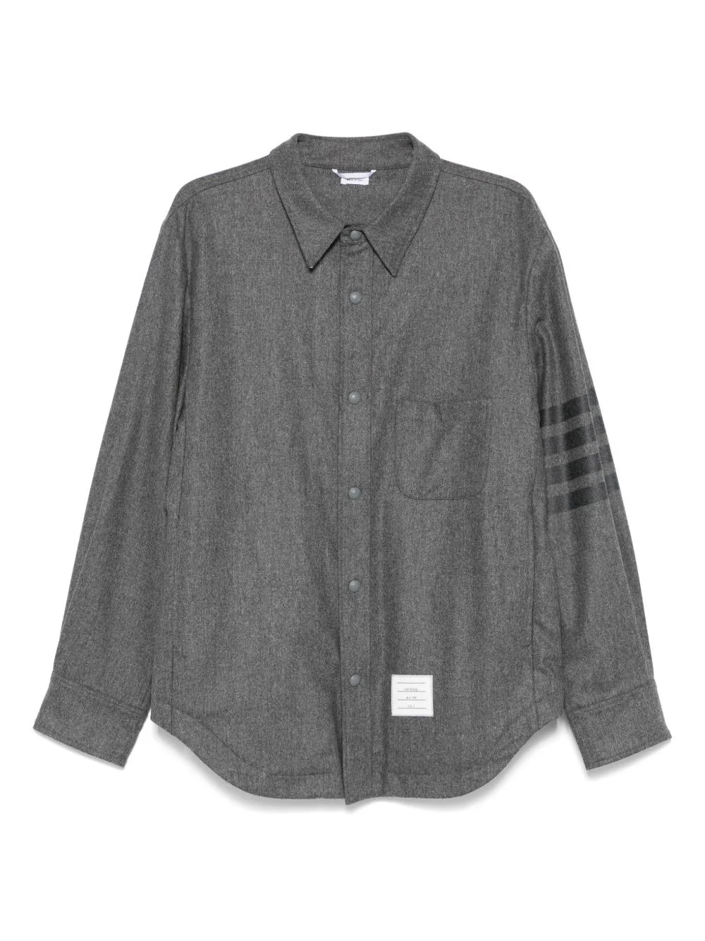 logo-patch shirt jacket - 1