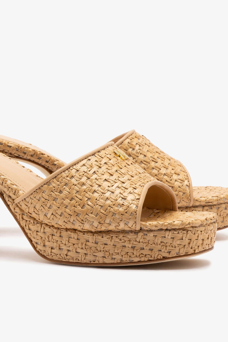 Dolly Low Mule In Natural And Beige Raffia 4