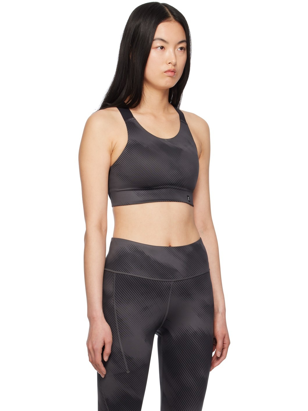 Gray Performance Graphic Sport Bra - 2