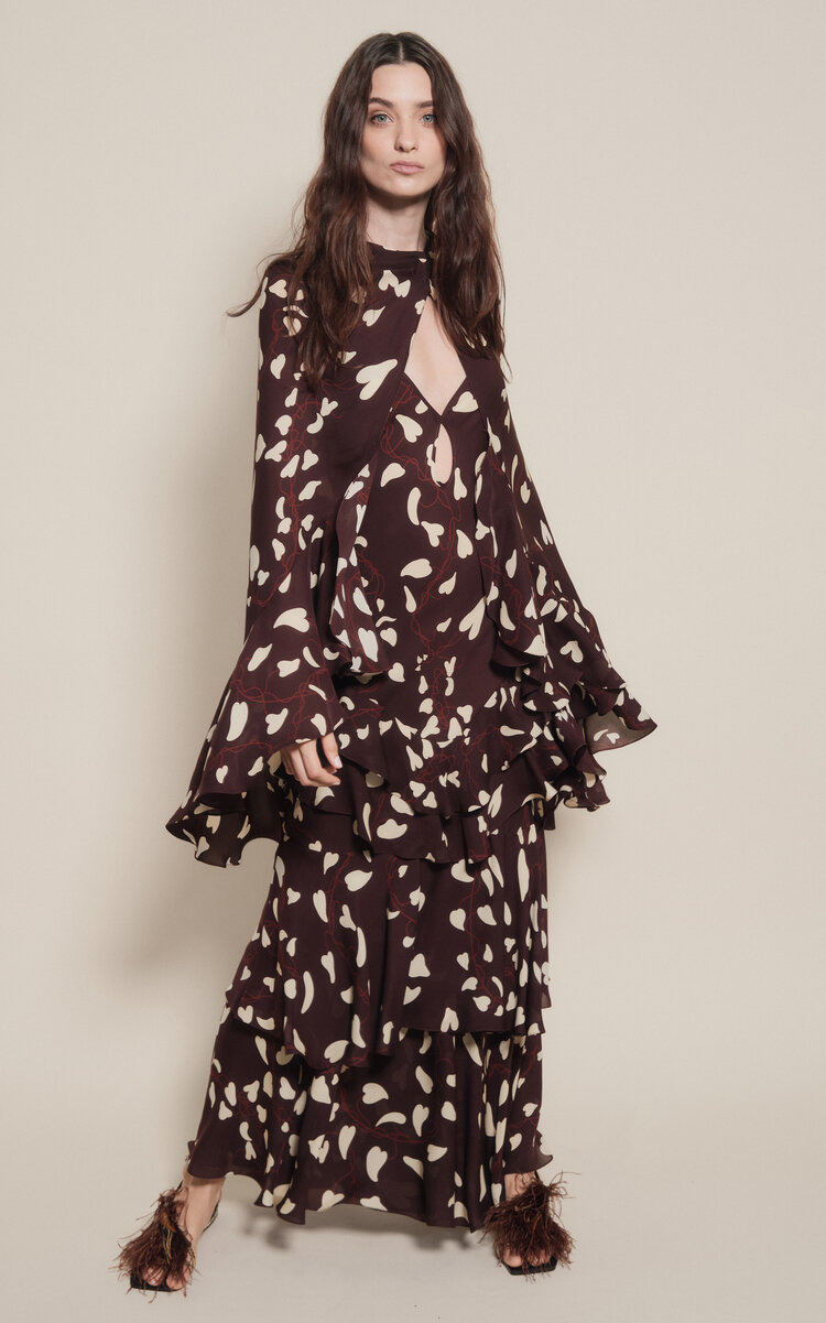 Reinterpretation Silk Maxi Dress brown - 2