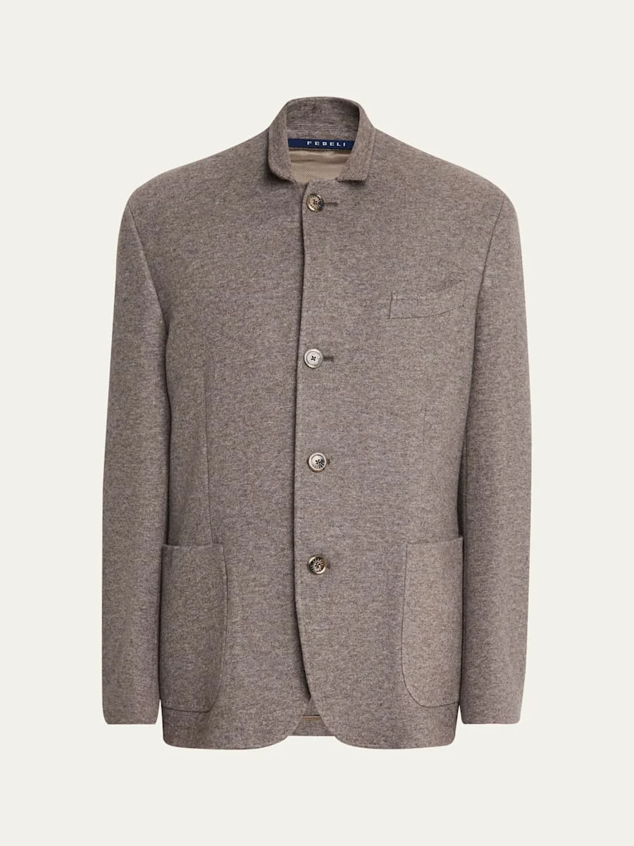 Men's Double-Face Cashmere Chore Jacket - 1